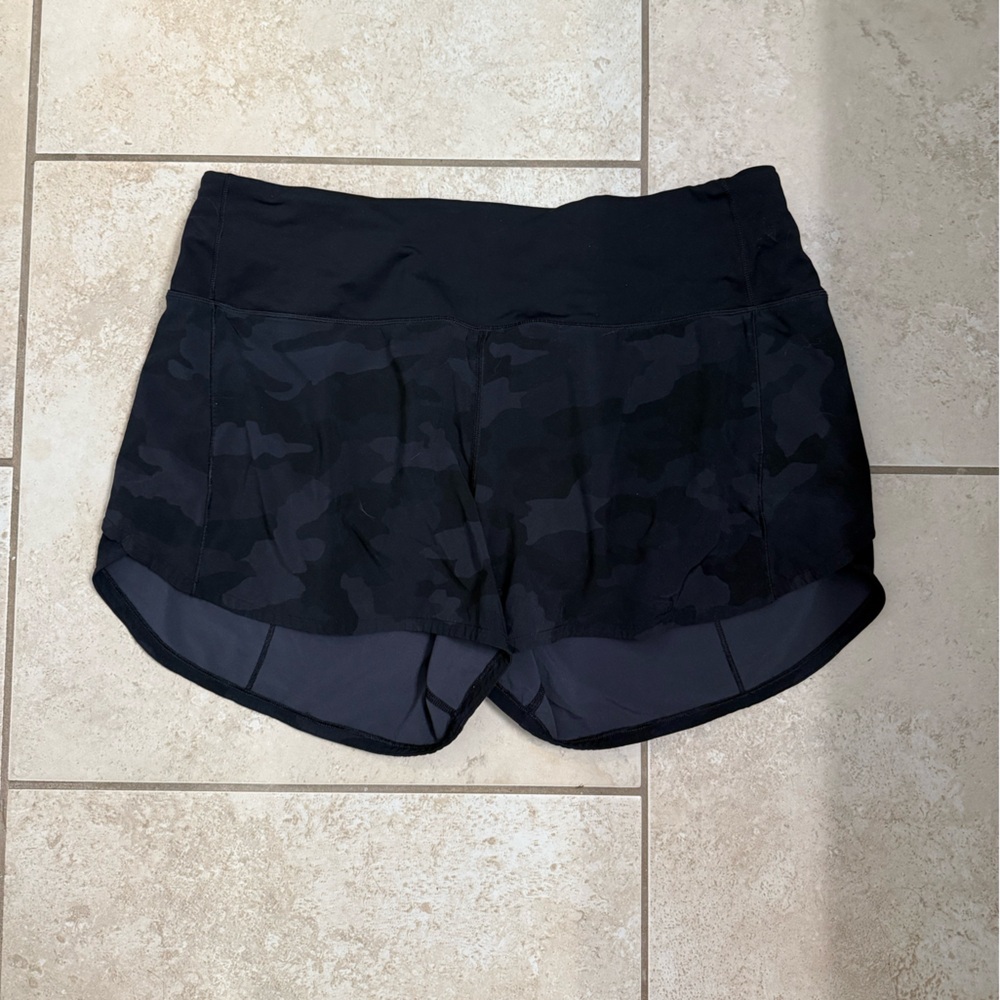 lululemon athletica Black Camouflage Women's Athletic Shorts